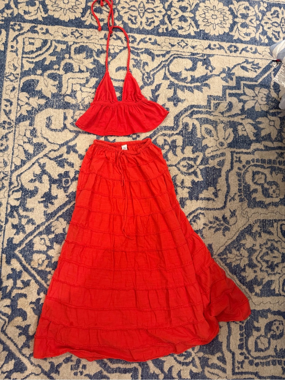 Blanco by Nature Flowing Red Tiered Matching Set